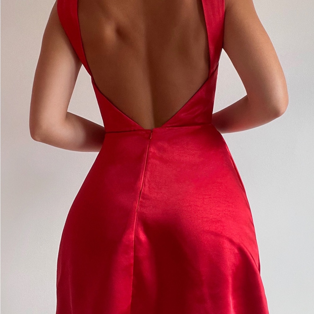 Chic Red Mini Dress - Picture 3 of 4